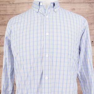 UNTUCKit Shirt Mens XL Blue Yellow Plaid Button Down Long Sleeve Cotton Casual
